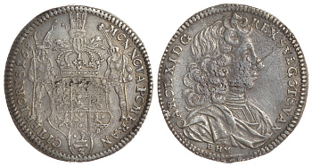 Шведская Померания 2/3 талера 1687 KM 319 серебро 00-817-27