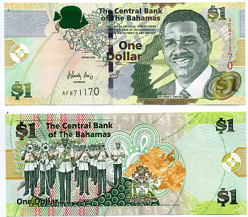 Багамские острова 1 доллар 2008 Сэр Линден Пиндлинг, духовой оркестр, FC-O, подпись W. CRAIGG Pick 71 бумага UNC (пресс) 2197-12-3-1