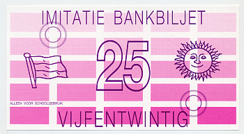 НИДЕРЛАНДЫ 25 ГУЛЬДЕНОВ ND ШКОЛЬНЫЕ ДЕНЬГИ, односторонний бумага UNC (ПРЕСС) 6317-17-1