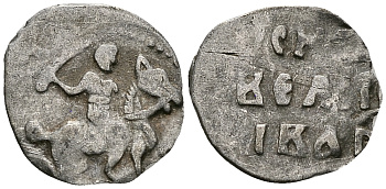 Великое Княжество Московское денга 1535 - 1547 Иван IV Васильевич, Московский монетный двор, 0,36 грамм ГиК №21 серебро 262-1232