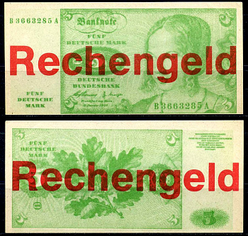 ФРГ 5 марок ND Rechengeld, игровые деньги бумага 6301-2-2-2