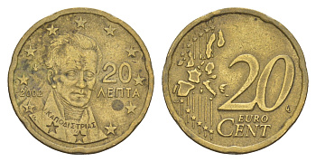 Греция 20 евроцентов 2002 KM 185 нордик 4649-1241