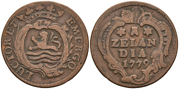 Зеландия (Zeeland), Нидерланды 1 дуит 1779 KM 101 медь 4577-142