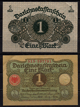 Германия 1 марка 1920 Pick 58 бумага 7198-28-1-1