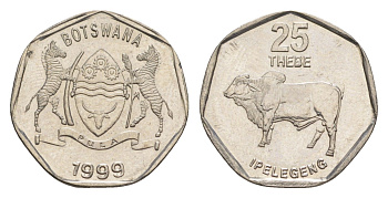 Ботсвана 25 тхебе 1999 KM 28 сталь плакированная никелем UNC 4387-1231