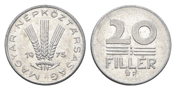 Венгрия 20 филлеров 1975 BP KM 573 алюминий 4665-1122