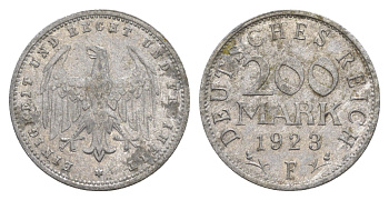 Германия 200 марок 1923 F KM 35, J. 304, Weege 22 алюминий 4638-952