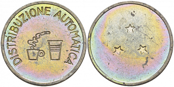 ЕВРОПА ЖЕТОН КОФЕЙНЫЙ ND DISTRIBUZIONE AUTOMATICA белый металл 4544-741