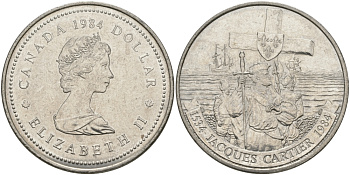 Канада 1 доллар 1984 Жак Картье KM 141 никель UNC 97-122