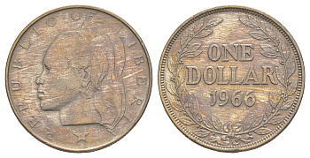 Либерия 1 доллар 1966 KM 18a.1 медно-никель 4634-813