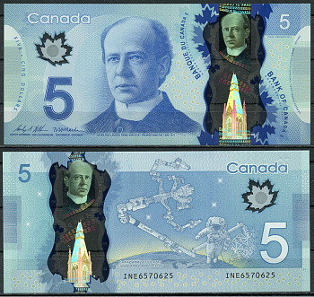 Канада 5 долларов 2013 Уилфрид Лорье, космический робот, Wilkins и Macklem Pick 106 d пластик UNC (пресс)   7203-7-2-2