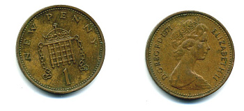 Великобритания 1 пенни 1971 Елизавета II (1952-2022) KM 915, Spink 4237 (B1) бронза 54-113