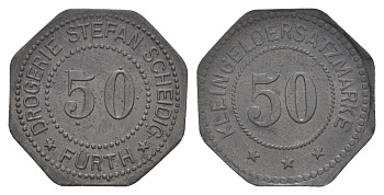 Фюрт 50 пфеннигов ND Аптечный жетон Men22 10528.2 цинк 1527-1432