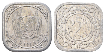 Суринам 5 центов 1980 KM 12a алюминий UNC 4625-316