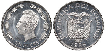 Эквадор 10 сентаво 1988 KM 89 сталь плакированная никелем UNC 4606-316