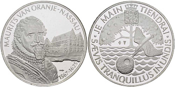 НИДЕРЛАНДЫ МЕДАЛЬ ND МОРИЦ (1567-1625), КОРОЛЬ НИДЕРЛАНДОВ И НАССАУ, ДИАМЕТР 38 ММ., ВЕС 25,08 ГР. серебро PROOF 1076-8-24