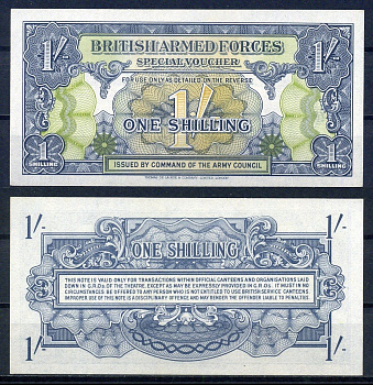 Великобритания 1 шиллинг ND (1946) армейские силы Pick M11 a  бумага  UNC (пресс) 451-1097-3