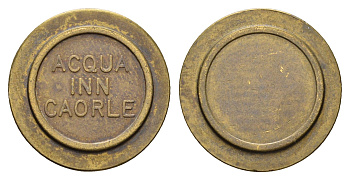 Италия жетон водная гостиница диаметр 22,5 мм, вес 4,9 гр латунь 4669-232