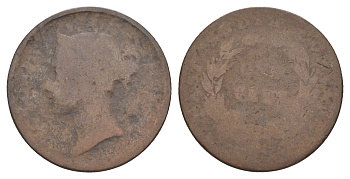 Стрейтс Сетлментс 1 цент 1845 Виктория (1837-1901) KM 3 медь 4642-422