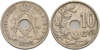 Бельгия 10 сантимов 1926 Belgie KM 86 медно-никель 4126-143