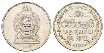 Шри-Ланка 1 рупия 1982 KM 136.2 медно-никель 4699-1035