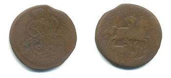 РОССИЯ 1 КОПЕЙКА 1759 медь 61-423