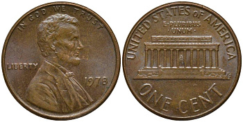США 1 ЦЕНТ 1978 ЛИНКОЛЬН KM 201 медь цинк 4547-259