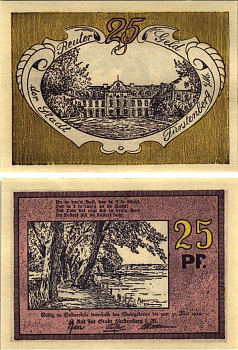 ФЮРСТЕНБЕРГ 25 ПФЕННИГОВ 1922 НОТГЕЛЬД, 31 МАЯ 1922, ЗЕМЛЯ БРАНДЕНБУРГ Grabowski 402.15 бумага 8608-11-3-2