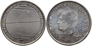 Швеция 1 крона 2009 Карл XVI Густав (1973- ) KM 894 медно-никель 84-524