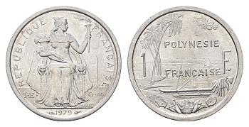 Французская Полинезия 1 франк 1979 KM 11 алюминий UNC 4666-513