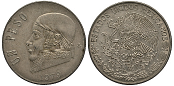 Мексика 1 песо 1979 Хосе Мария Морелос KM 460 медно-никель XF 215-924