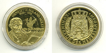 НИДЕРЛАНДЫ МЕДАЛЬ ГЕНРИЭТТЕ РОЛАНД ХОЛСТ (1869-1952) UNC 06-130-32