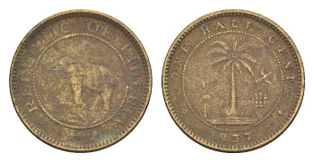 Либерия 1/2 цента 1937 KM 10 латунь 4614-919