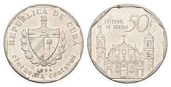 Куба 50 сентаво 1994 площадь в Тринидаде KM?577.2, JMA?MC21, Schoen?715 сталь плакированная никелем 4675-226