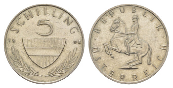 Австрия 5 шиллингов 1996 KM 2889а медно-никель 4631-1034