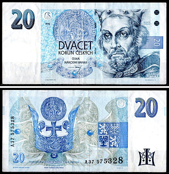 Чехия 20 крон 1994 Pick 10 a бумага 7204-8-2-2