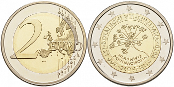 Словения 2 евро 2010 200 лет ботаническому саду Любляны KM 94 биметалл PROOF M2-19