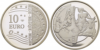 Бельгия 10 евро 2004 Расширение Европейского Союза KM 234 серебро PROOF 01-163-44