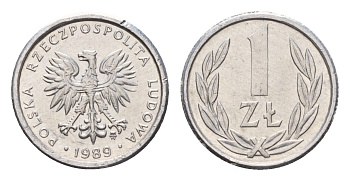 Польша 1 злотых 1989 Y 49.2 алюминий 4627-229
