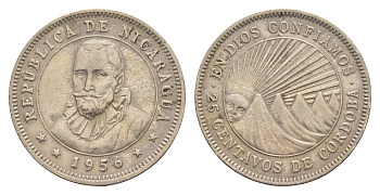 Никарагуа 25 сентаво 1956 KM 18.1 медно-никель 4641-247