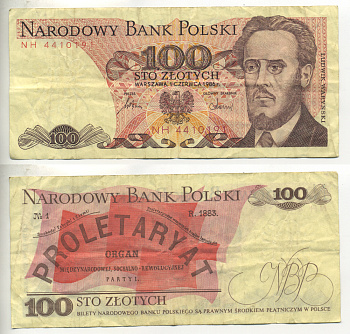 ПОЛЬША 100 ЗЛОТЫХ 1986 1 ИЮНЯ 1986, ЛЮДВИГ ВАРИНСКИЙ Pick 143e бумага 6299-7-2-2