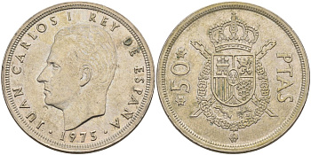 Испания 50 песет 1975 (78) Хуан Карлос I (1975-2014) KM 809 медно-никель UNC 4593-423