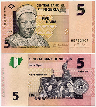 Нигерия 5 найра 2006 Абубакар Тафава Балева, барабанщики Pick 32 а бумага UNC (пресс) 448-110-1