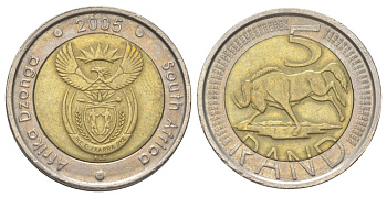 ЮАР 5 рандов 2005 KM 297 биметалл 4626-841