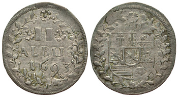 Гессен-Дармштадт 2 альбус 1693 IAR KM 82, Hoff. 3469 серебро 1522-724