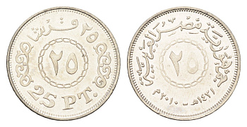 Египет 25 пиастров 2010 KM 991 сталь плакированная никелем UNC 4659-1059