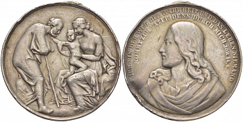 ГЕРМАНИЯ ЖЕТОН ОБЕРЕГ ND СВЯТОЕ СЕМЕЙСТВО, Я ЕСТЬ ПУТЬ И ИСТИНА И ЖИЗНЬ НИКТО, ДИАМЕТР 37 ММ., ВЕС 17 ГР. серебро 01-147-32