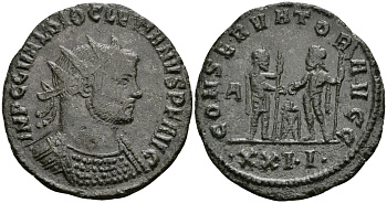 Римская Империя аврелианиан 289 - 290 Диоклетиан CONSERVATOR AVGG Сисция about Extremely fine RIC 263 бронза 1073-3-7-7