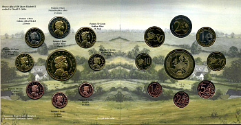 Великобритания набор из 9 монет 2006 1 евроцент-5 евро, европробники, в оригинальном буклете, Елизавета BUNC 00-00