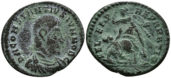 Римская Империя центенионалий 351 - 354 Констанций Галл в ранге цезаря FEL TEMP REPARATIO Сисция Good Very fine RIC 351 бронза 1073-6-64